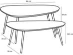 Mica Decorations Jailey Bijzettafel - Set van 2 - L84 x B39, Huis en Inrichting, Tafels | Bijzettafels, Verzenden, Nieuw
