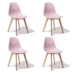 4 comfortabele roze eettafelstoelen - duurzaam polypropyl..., Huis en Inrichting, Stoelen, Ophalen of Verzenden, Nieuw