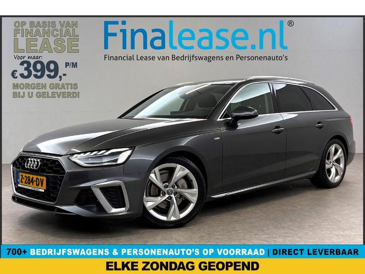 Audi A4 40 TFSI S-Line Virtual Carplay Trekhaak Adaptive LED, Auto's, Audi, Lease, Automaat, Stationwagon, Benzine, Zilver of Grijs