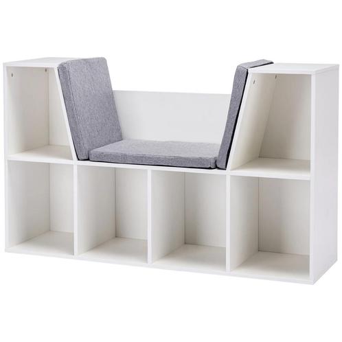 TRUUSK Kinderboekenkast met Zitkruk - 6 Vakken - 3 Kussens -, Kinderen en Baby's, Kinderkamer | Commodes en Kasten, Nieuw, Verzenden