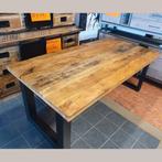 Eettafel recht | 340x110cm  | Mangohout | Naturel, Huis en Inrichting, Tafels | Eettafels, Ophalen of Verzenden, Nieuw, Industrieel