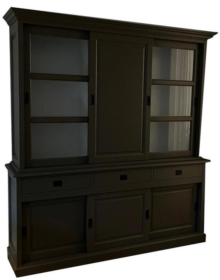 Buffetkast bruingrijs Deurne 200cm dichte middendeur, Huis en Inrichting, Kasten | Buffetkasten, Ophalen of Verzenden