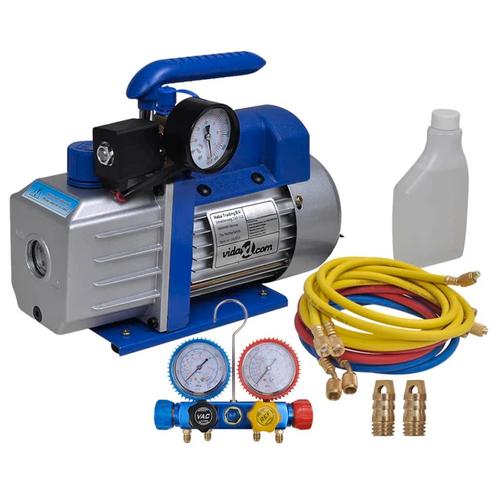 vidaXL Vacuümpomp 1-traps met 4-voudige manometerset, Witgoed en Apparatuur, Airco's, Nieuw, Verzenden