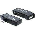 DeLOCK Micro USB OTG Cardreader + 1x USB-A poort, Audio, Tv en Foto, Nieuw, Ophalen of Verzenden