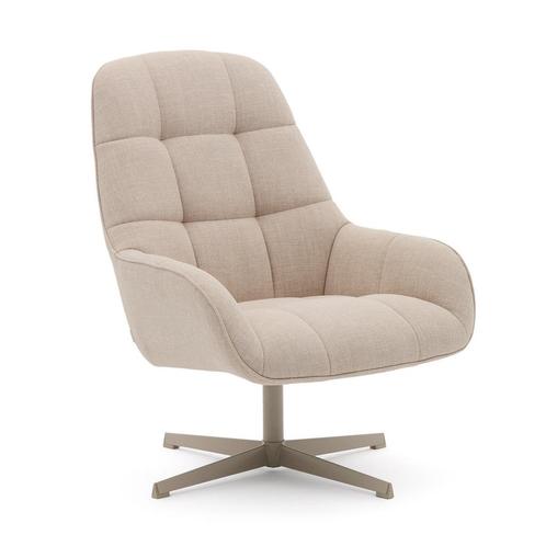 *WOONWINKEL* Kave Home Jaspe Moderne Draaifauteuil Beige, Huis en Inrichting, Fauteuils, Nieuw, Stof, Verzenden