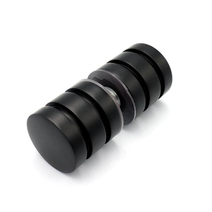 Douchedeurknop 723 rond dubbele groef 30mm - Zwart, Doe-het-zelf en Verbouw, Glas en Ramen, Nieuw, Ophalen of Verzenden