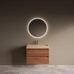 Badmeubelset Riga Travertin met Wastafel 80 cm Walnoot, Doe-het-zelf en Verbouw, Sanitair, Ophalen of Verzenden, Nieuw, Bad