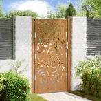 vidaXL Poort met vlamontwerp 105x180 cm weervast staal, Tuin en Terras, Verzenden, Nieuw