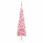 vidaXL Kerstboom met LEDs en kerstballen smal 240 cm roze