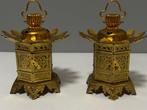 Lantaarn (2) - Een paar verguld bronzen hangende