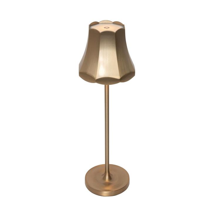 Retro tafellamp goud oplaadbaar IP44 - Granny, Huis en Inrichting, Lampen | Tafellampen, Nieuw, Minder dan 50 cm