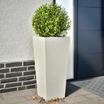 vidaXL Plantenbakken 2 st 35x35x75 cm staal wit, Verzenden, Nieuw, Metaal