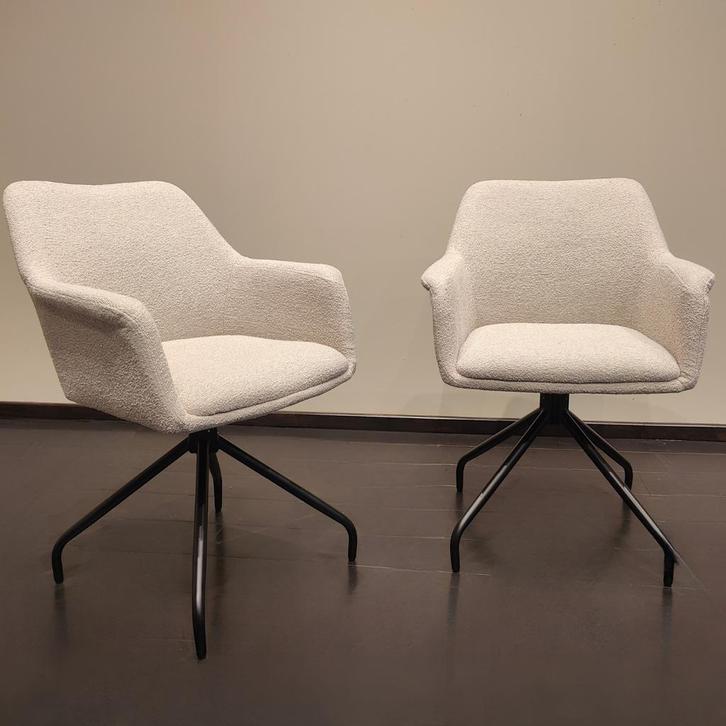 Eetkamerstoel Ortana Beige Boucle van €159 voor €99!!, Huis en Inrichting, Stoelen, Overige kleuren, Nieuw