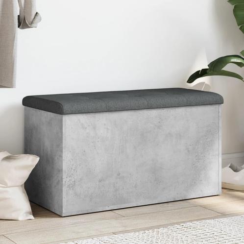vidaXL Opbergbankje 82x42x45 cm bewerkt hout betongrijs, Huis en Inrichting, Banken | Voetenbanken en Poefen, Nieuw, Verzenden