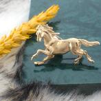 Gouden broche van een paard (paard hanger, hanger), Ophalen of Verzenden, Gebruikt, Goud, Overige merken