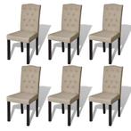 vidaXL Eetkamerstoelen 6 st stof camel, Huis en Inrichting, Stoelen, Verzenden, Nieuw