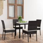 vidaXL 5-delige Tuinset poly rattan zwart, Tuin en Terras, 4 zitplaatsen, Nieuw, Tuinset, Verzenden