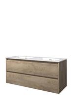 Wastafel porselein Elegant dubbel | Onderkast 2 laden, Huis en Inrichting, Badkamer | Badkamermeubels, Verzenden, Nieuw, Wastafelkast