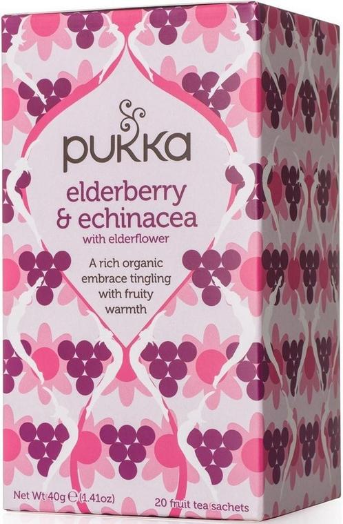 PUKKA ELDERBERRY & ECHINACEA THEE DOOSJE 20 ZAKJES, Diversen, Levensmiddelen, Verzenden