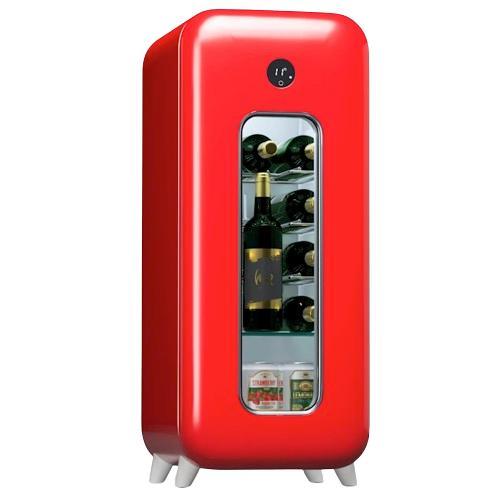 Wijnkoelkast 15 Flessen Wijnkoeler Wijnkast Rood Klimaatkast, Witgoed en Apparatuur, Koelkasten en IJskasten, Refurbished, Minder dan 45 cm