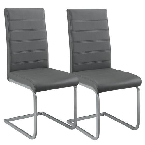 2 Eetkamerstoelen / stoel - Vegas - Kunstleer - Grijs, Huis en Inrichting, Stoelen, Nieuw, Verzenden