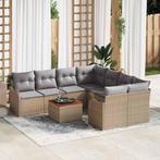vidaXL Tuin Sofa Set 9 pcs beige en lichtgrijs, Tuin en Terras, Tuinsets en Loungesets, Verzenden, Nieuw, Rotan