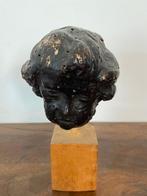 sculptuur, Tête d’ange baroque - 7.5 cm - Hout