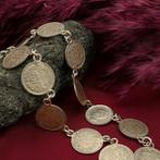 Zilveren choker van Koningin Wilhelmina munten | 37 cm, Gebruikt, Ophalen of Verzenden, Zilver, Overige kleuren