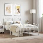 vidaXL Bedframe met hoofd- en voeteneinde metaal wit 120x200, Verzenden, Wit, Nieuw, Twijfelaar
