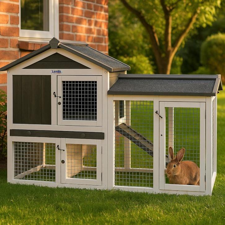 Konijnenhok | Dierenverblijf | Cavia | 145x45x85cm | Hout, Dieren en Toebehoren, Knaagdieren en Konijnen | Hokken en Kooien, 60 tot 90 cm