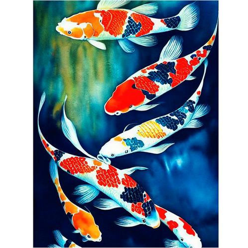 Diamond Painting Set - Koi Karpers - incl. Pen & Wax - 30x40, Hobby en Vrije tijd, Knutselen, Nieuw, Ophalen of Verzenden