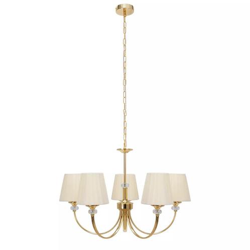 TooLight Gouden plafondlamp - 5 lichtpunten - kristallen..., Huis en Inrichting, Lampen | Plafondlampen, Nieuw, Ophalen of Verzenden