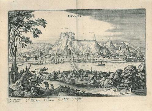 Zicht op Dinant, Antiek en Kunst, Kunst | Etsen en Gravures