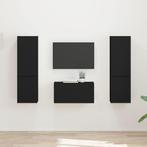 vidaXL Tv-meubelset 5 pcs Zwart Bewerkt hout, Minder dan 50 cm, Verzenden, Nieuw, Minder dan 100 cm