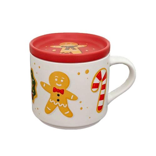 Beker/Mok - Onderzetter Deksel Set - Gingerbread Candy Baker, Huis en Inrichting, Keuken | Servies, Nieuw, Ophalen of Verzenden