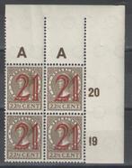 Nederland 1929 - Hulpzegels - NVPH 244 in blok van 4, Postzegels en Munten, Postzegels | Nederland, Gestempeld