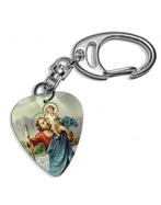 Plectrum sleutelhanger Heilige Christoffel, Ophalen of Verzenden, Nieuw, Gebruiksvoorwerp