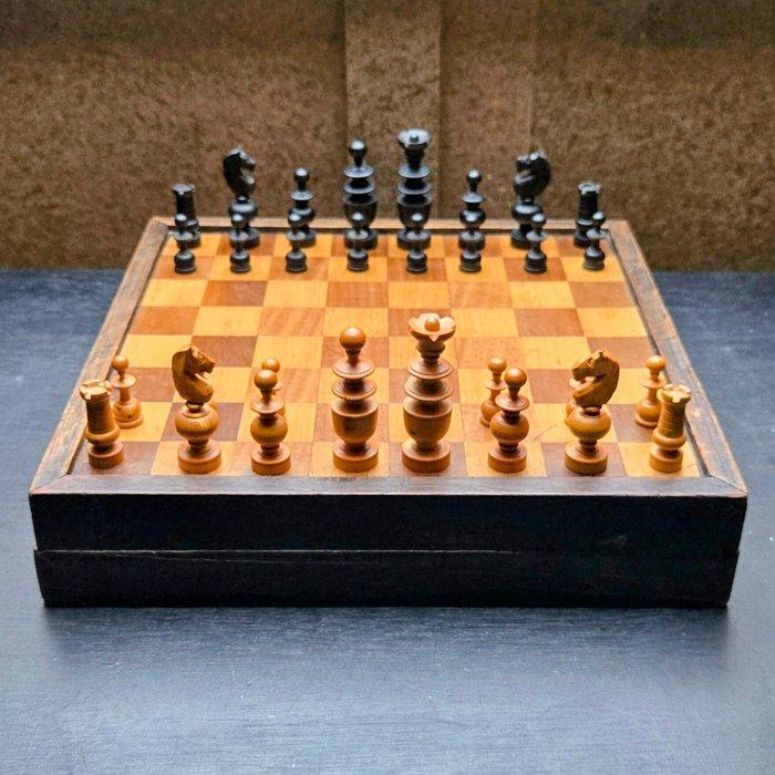 Schaakspel - Regency - 1925 - multi gamebox - Hout, Antiek en Kunst, Curiosa en Brocante