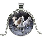 Fako Bijoux® - Ketting - Cabochon - Paarden - Wit, Nieuw, Verzenden