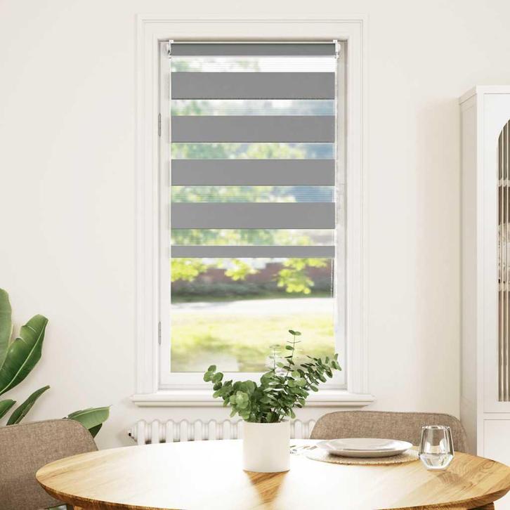 vidaXL Duo Rolgordijn 80x150cm Grijs, Huis en Inrichting, Stoffering | Gordijnen en Lamellen, Grijs, Nieuw, Verzenden