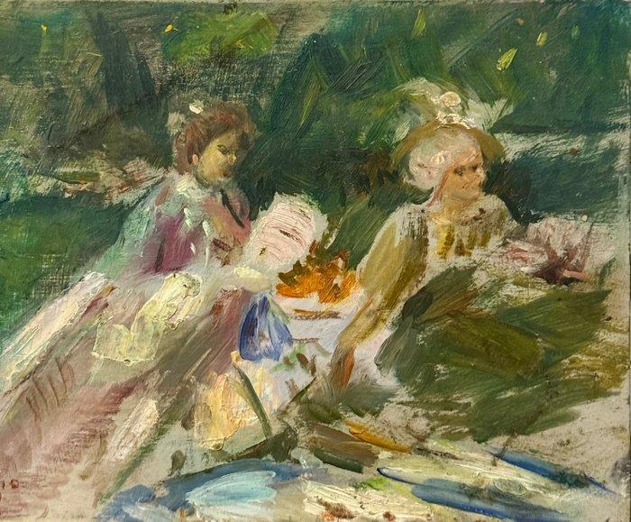 Oreste Pizio (1879-1938), Toegeschreven aan - In Giardino, Antiek en Kunst, Kunst | Schilderijen | Klassiek