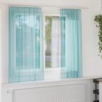 vidaXL Gordijnen voile met roedezakken 2 st turkoois, Verzenden, Nieuw