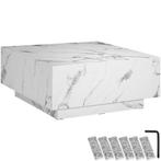 Salontafel Lasley met voet, draagkracht 45 kg - Witte marmer, Huis en Inrichting, Tafels | Salontafels, Verzenden, Nieuw