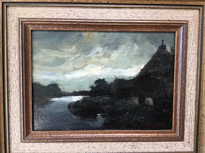Toon Koster (1913-1990) - Aangemeerd, Antiek en Kunst, Kunst | Schilderijen | Klassiek