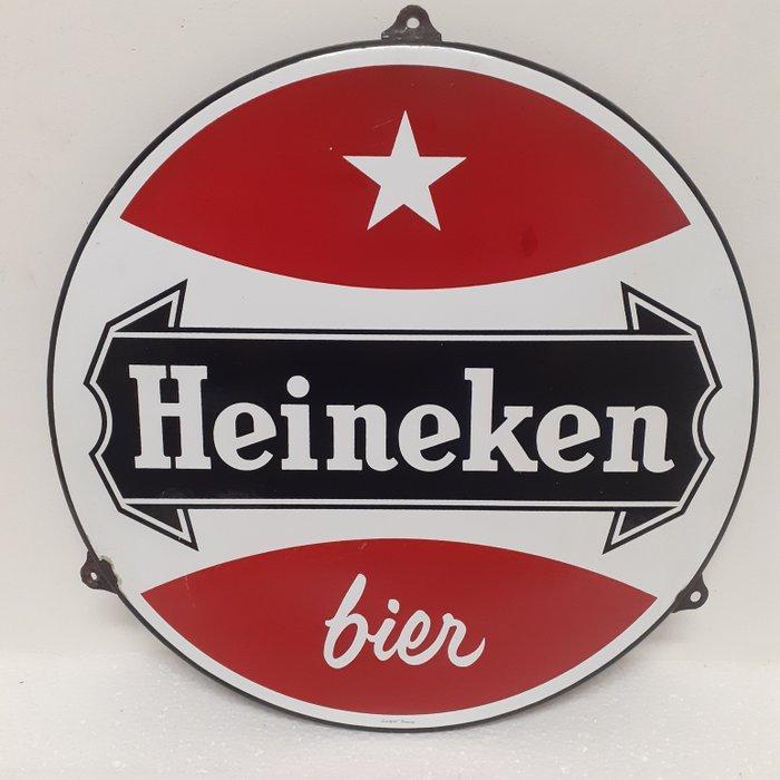 Langcat Bussum - Heineken bier emaille reclamebord -, Antiek en Kunst, Antiek | Wandborden en Tegels