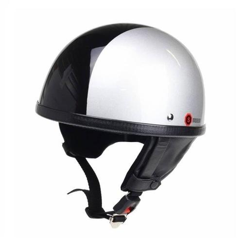 Redbike RB-500 classic pothelm zilver-zwart, Motoren, Kleding | Motorhelmen, Nieuw met kaartje, Verzenden