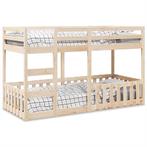 vidaXL Stapelbed massief grenenhout 90x200 cm, 90 cm, Eenpersoons, Bruin, Verzenden