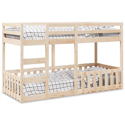 vidaXL Stapelbed massief grenenhout 90x200 cm, Huis en Inrichting, Slaapkamer | Bedden, 90 cm, 200 cm, Bruin, Eenpersoons, Nieuw