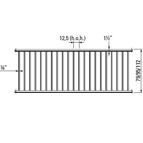 Spijlhek voor grootvee en jongvee 95 cm hoog, lengte 215 cm, Dieren en Toebehoren, Runderen