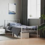 vidaXL Bedframe met hoofd- en voeteneinde metaal wit 80x200, Eenpersoons, Verzenden, Wit, Nieuw